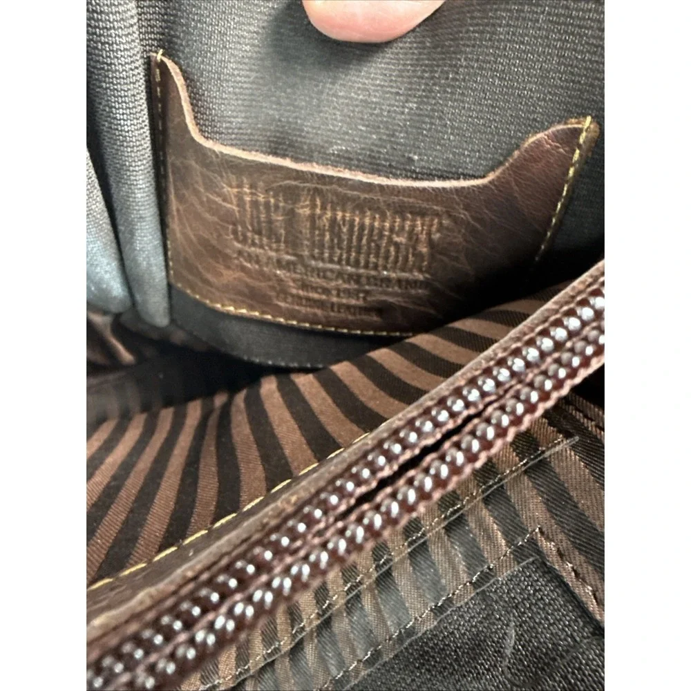 Jack Georges Voyager Small Brown Leather Crossbody Backpack Unisex.